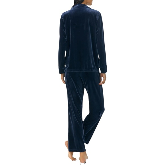 Lauren Ralph Lauren Navy Velvet 2 Pc. Pajama Set, Size Large - Picture 2 of 13
